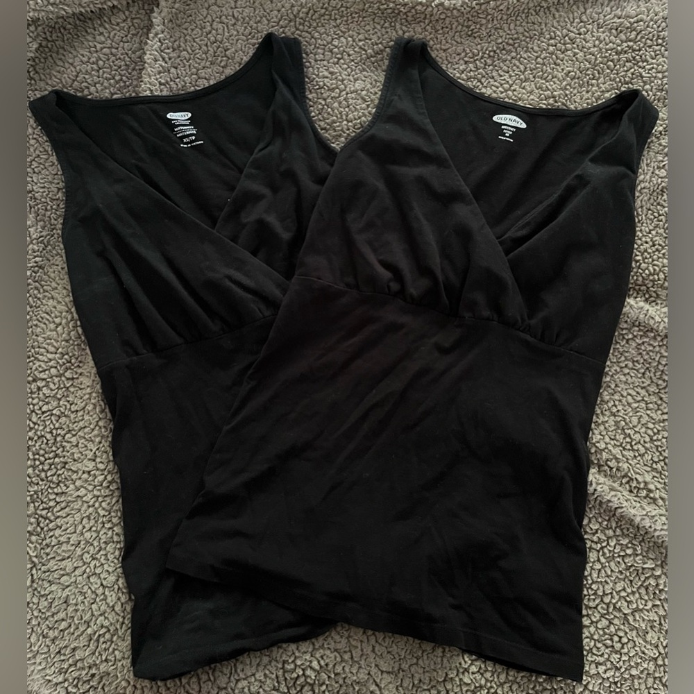 Maternity Cross-front Nursing/Breastfeeding Tank Tops. Old Navy. XS. EUC. Black.